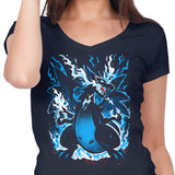 Roaring Blue Flames - Women's V-Neck
