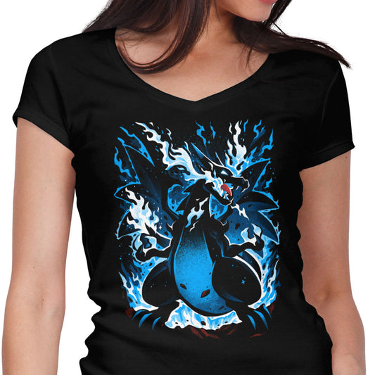 Roaring Blue Flames - Women's V-Neck