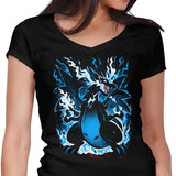 Roaring Blue Flames - Women's V-Neck