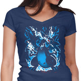 Roaring Blue Flames - Women's V-Neck