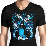 Roaring Blue Flames - Men's V-Neck