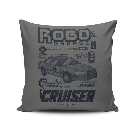 Robo Garage - Throw Pillow
