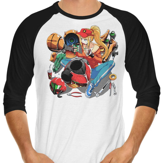 Samus Repairing - 3/4 Sleeve Raglan T-Shirt