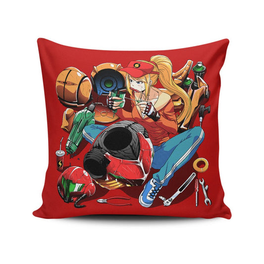 Samus Repairing - Throw Pillow