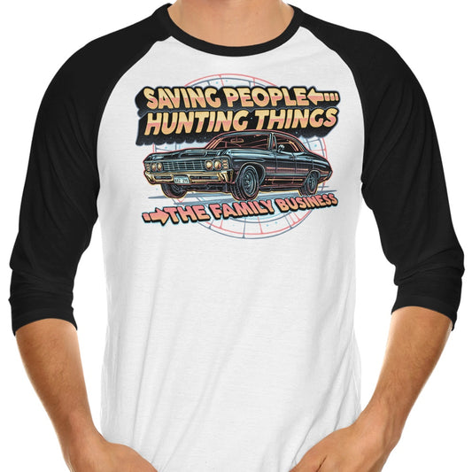 Saving People, Hunting Things - 3/4 Sleeve Raglan T-Shirt