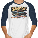 Saving People, Hunting Things - 3/4 Sleeve Raglan T-Shirt