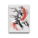 Scarlet Flame Sumi-e - Canvas Print