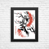 Scarlet Flame Sumi-e - Posters & Prints