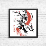Scarlet Flame Sumi-e - Posters & Prints