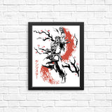 Scarlet Flame Sumi-e - Posters & Prints