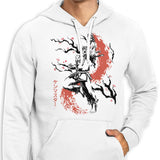 Scarlet Flame Sumi-e - Hoodie