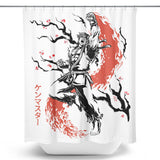 Scarlet Flame Sumi-e - Shower Curtain