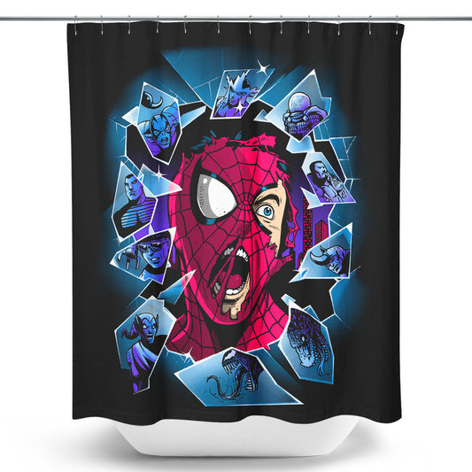 Shattered Spider - Shower Curtain