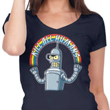 Shiny Metal Robot - Women's V-Neck