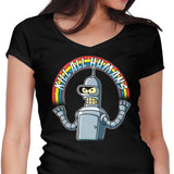 Shiny Metal Robot - Women's V-Neck
