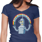 Shiny Metal Robot - Women's V-Neck