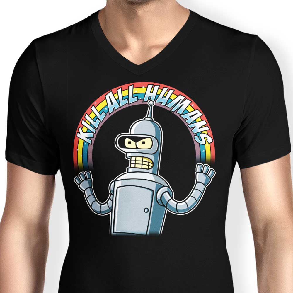 Shiny Metal Robot - Men's V-Neck