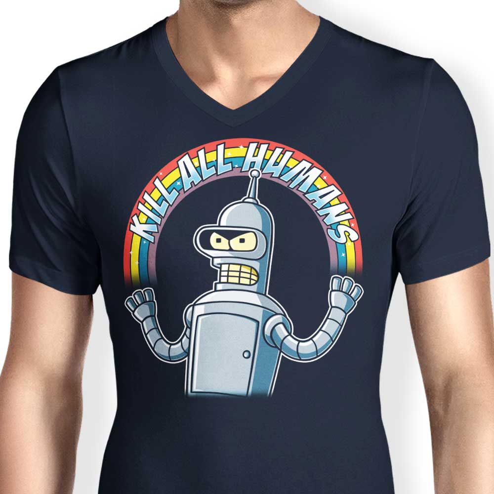 Shiny Metal Robot - Men's V-Neck
