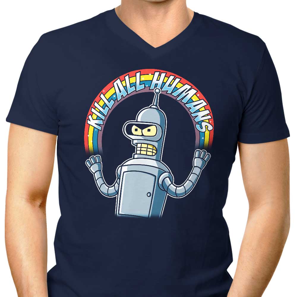 Shiny Metal Robot - Men's V-Neck