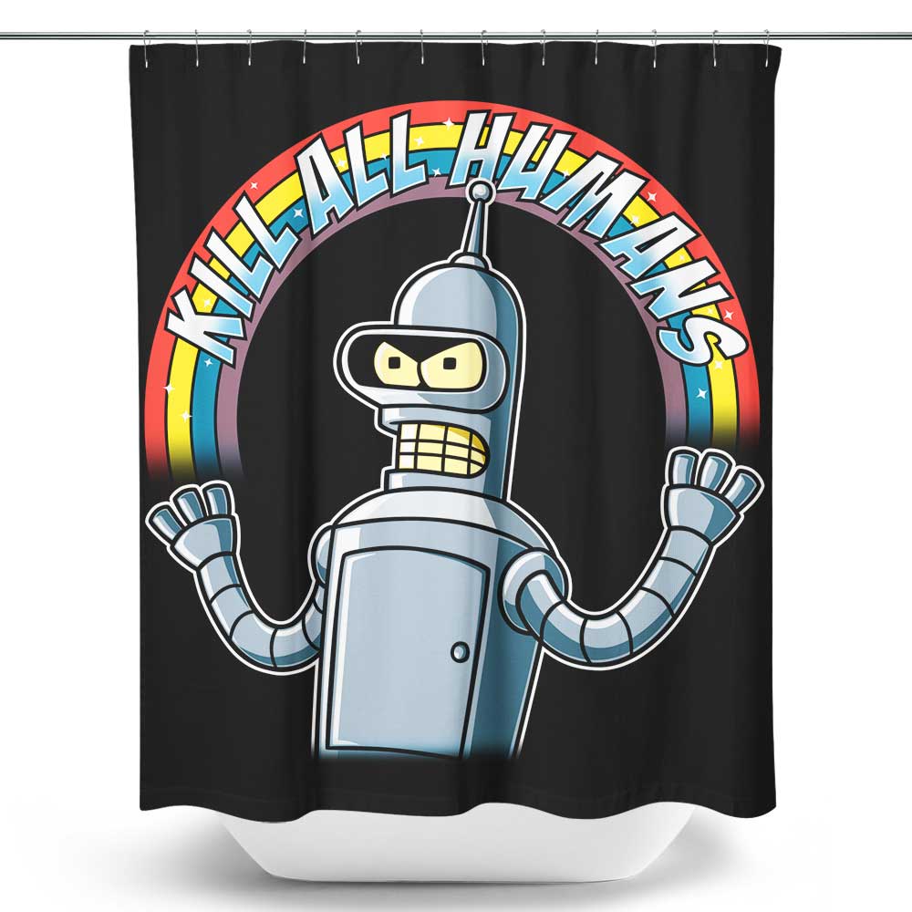 Shiny Metal Robot - Shower Curtain