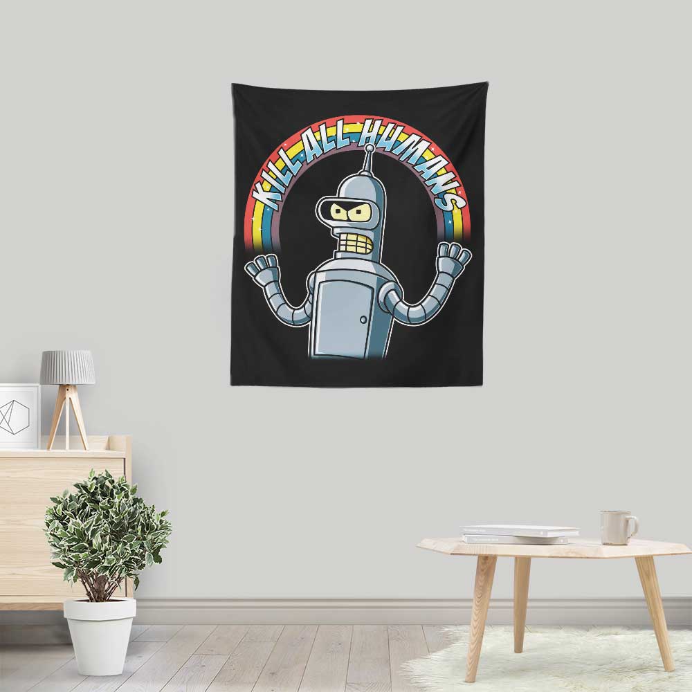 Shiny Metal Robot - Wall Tapestry