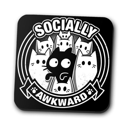 Socially Awkward Cat - Coasters
