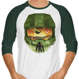 Spartan Silhouette - 3/4 Sleeve Raglan T-Shirt