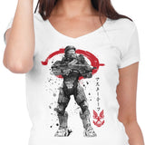 Spartan Sumi-e - Women's V-Neck