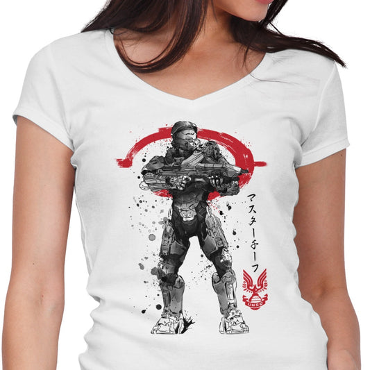 Spartan Sumi-e - Women's V-Neck
