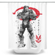 Spartan Sumi-e - Shower Curtain