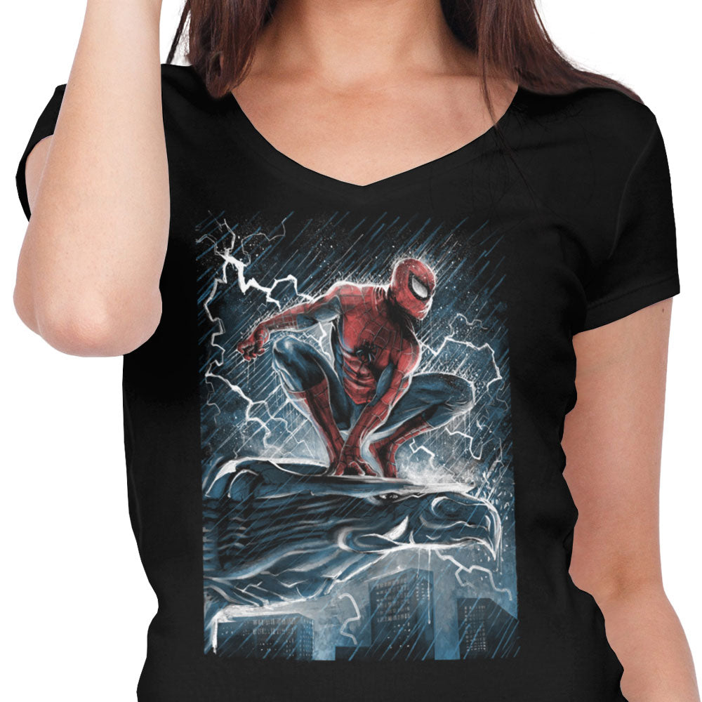 Spider Over the City - Women's V-Neck