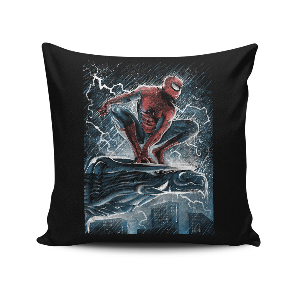 Spider Over the City - Throw Pillow