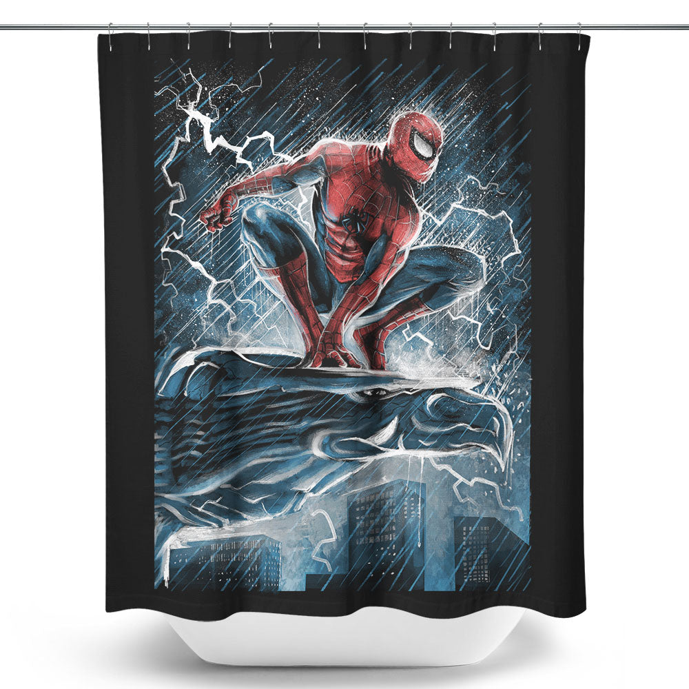 Spider Over the City - Shower Curtain