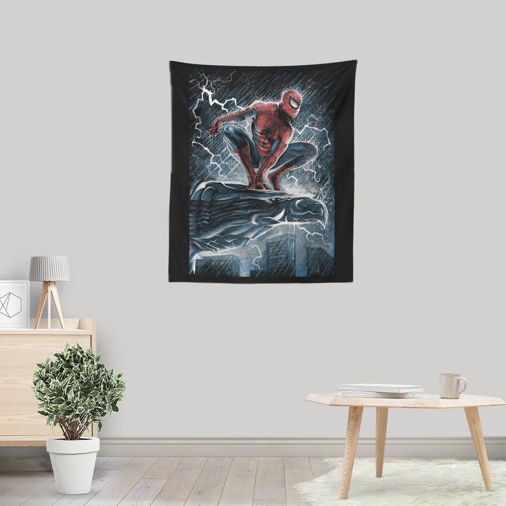 Spider Over the City - Wall Tapestry