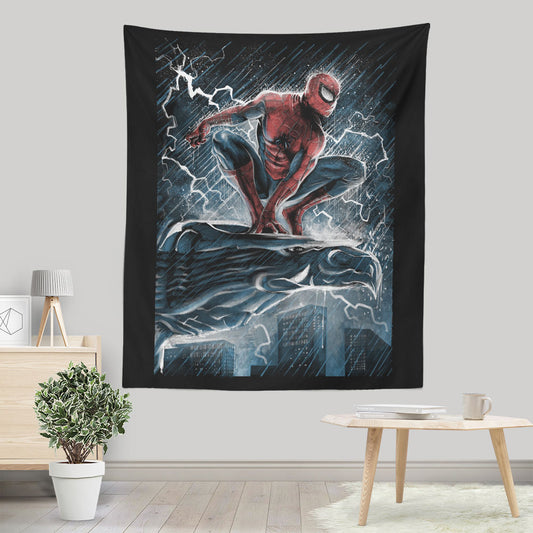 Spider Over the City - Wall Tapestry