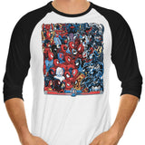 Spiders vs. Symbiotes - 3/4 Sleeve Raglan T-Shirt