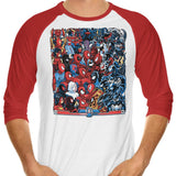 Spiders vs. Symbiotes - 3/4 Sleeve Raglan T-Shirt