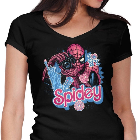 Spidey in NYC - Women's V-Neck