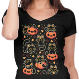 Spooky Season Cats - Women's V-Neck