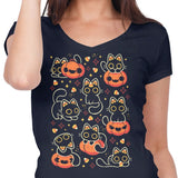 Spooky Season Cats - Women's V-Neck