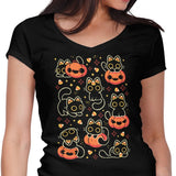 Spooky Season Cats - Women's V-Neck
