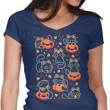 Spooky Season Cats - Women's V-Neck