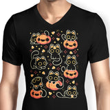 Spooky Season Cats - Men's V-Neck