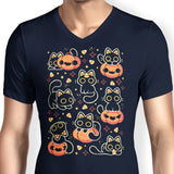 Spooky Season Cats - Men's V-Neck