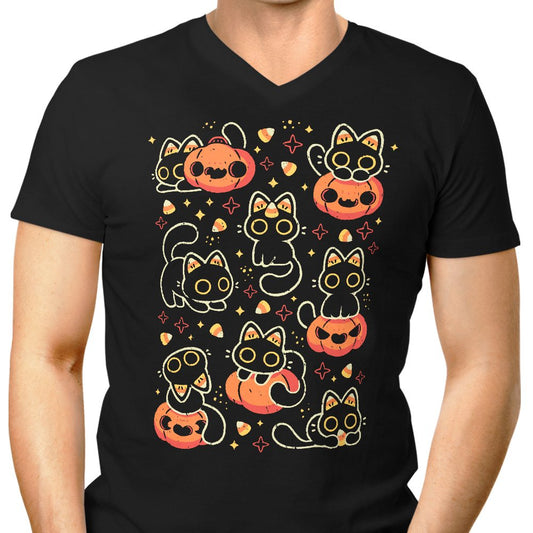 Spooky Season Cats - Men's V-Neck