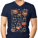 Spooky Season Cats - Men's V-Neck