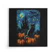 Starry Black Cat - Canvas Print
