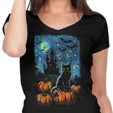 Starry Black Cat - Women's V-Neck