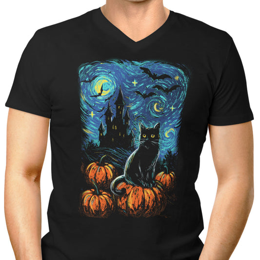 Starry Black Cat - Men's V-Neck