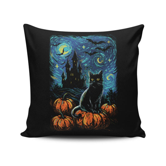 Starry Black Cat - Throw Pillow